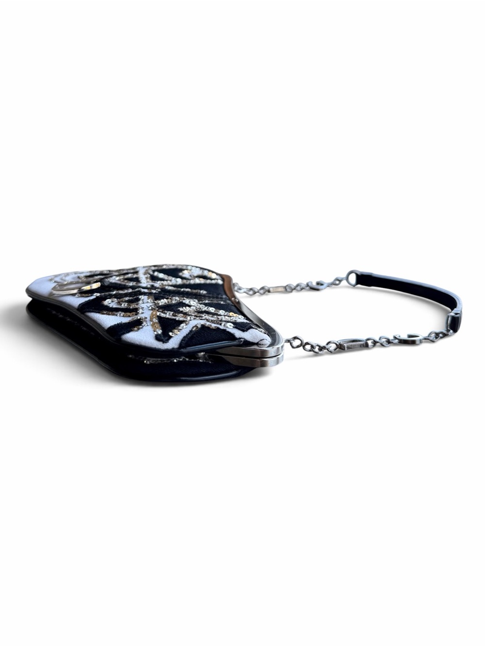 Vintage Dior x Galliano Limited Edition Black & White Sequin Mini Saddle - Picture 7 of 9